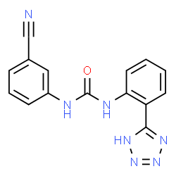 ChemSpider 2D Image | 1-(3-Cyanophenyl)-3-[2-(1H-tetrazol-5-yl)phenyl]urea | C15H11N7O