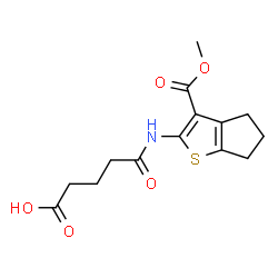 ChemSpider 2D Image | 5-{[3-(Methoxycarbonyl)-5,6-dihydro-4H-cyclopenta[b]thiophen-2-yl]amino}-5-oxopentanoic acid | C14H17NO5S