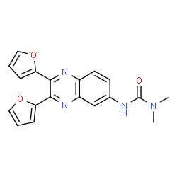 ChemSpider 2D Image | 3-[2,3-Di(2-furyl)-6-quinoxalinyl]-1,1-dimethylurea | C19H16N4O3