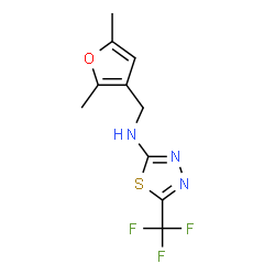 ChemSpider 2D Image | N-[(2,5-Dimethyl-3-furyl)methyl]-5-(trifluoromethyl)-1,3,4-thiadiazol-2-amine | C10H10F3N3OS