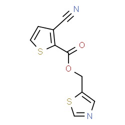 ChemSpider 2D Image | 1,3-Thiazol-5-ylmethyl 3-cyano-2-thiophenecarboxylate | C10H6N2O2S2