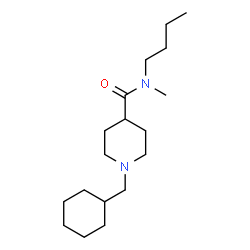 ChemSpider 2D Image | N-Butyl-1-(cyclohexylmethyl)-N-methyl-4-piperidinecarboxamide | C18H34N2O