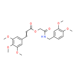 ChemSpider 2D Image | 2-[(3,4-Dimethoxybenzyl)amino]-2-oxoethyl 3-(3,4,5-trimethoxyphenyl)acrylate | C23H27NO8