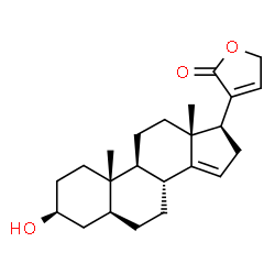 ChemSpider 2D Image | 3-[(3beta,5alpha,17beta)-3-Hydroxyandrost-14-en-17-yl]-2(5H)-furanone | C23H32O3