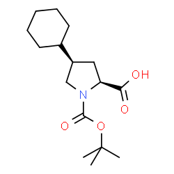 ChemSpider 2D Image | (4R)-4-Cyclohexyl-1-{[(2-methyl-2-propanyl)oxy]carbonyl}-L-proline | C16H27NO4