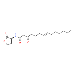 ChemSpider 2D Image | (7E)-3-Oxo-N-[(3S)-2-oxotetrahydro-3-furanyl]-7-tetradecenamide | C18H29NO4
