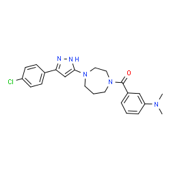 ChemSpider 2D Image | {4-[3-(4-Chlorophenyl)-1H-pyrazol-5-yl]-1,4-diazepan-1-yl}[3-(dimethylamino)phenyl]methanone | C23H26ClN5O