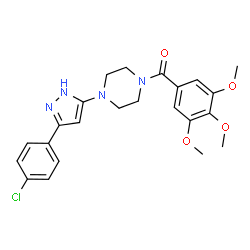 ChemSpider 2D Image | {4-[3-(4-Chlorophenyl)-1H-pyrazol-5-yl]-1-piperazinyl}(3,4,5-trimethoxyphenyl)methanone | C23H25ClN4O4