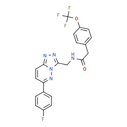 ChemSpider 2D Image | N-{[6-(4-Fluorophenyl)[1,2,4]triazolo[4,3-b]pyridazin-3-yl]methyl}-2-[4-(trifluoromethoxy)phenyl]acetamide | C21H15F4N5O2