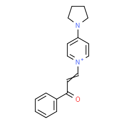 ChemSpider 2D Image | 1-(3-Oxo-3-phenyl-1-propen-1-yl)-4-(1-pyrrolidinyl)pyridinium | C18H19N2O