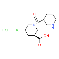 ChemSpider 2D Image | (3S)-1-[(3R)-3-Piperidinylcarbonyl]-3-piperidinecarboxylic acid dihydrochloride | C12H22Cl2N2O3