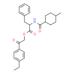 ChemSpider 2D Image | 2-(4-Ethylphenyl)-2-oxoethyl N-[(4-methylcyclohexyl)carbonyl]phenylalaninate | C27H33NO4