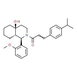 ChemSpider 2D Image | 1-[(1R,4aS,8aS)-4a-Hydroxy-1-(2-methoxyphenyl)octahydro-2(1H)-isoquinolinyl]-3-(4-isopropylphenyl)-2-propen-1-one | C28H35NO3