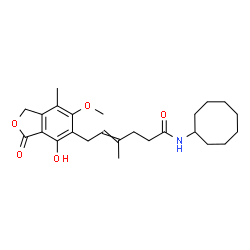ChemSpider 2D Image | N-Cyclooctyl-6-(4-hydroxy-6-methoxy-7-methyl-3-oxo-1,3-dihydro-2-benzofuran-5-yl)-4-methyl-4-hexenamide | C25H35NO5