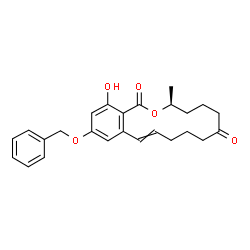 ChemSpider 2D Image | (3S)-14-(Benzyloxy)-16-hydroxy-3-methyl-3,4,5,6,9,10-hexahydro-1H-2-benzoxacyclotetradecine-1,7(8H)-dione | C25H28O5