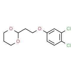 ChemSpider 2D Image | 2-[2-(3,4-Dichlorophenoxy)ethyl]-1,3-dioxane | C12H14Cl2O3