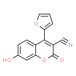 ChemSpider 2D Image | 4-(2-Furyl)-7-hydroxy-2-oxo-2H-chromene-3-carbonitrile | C14H7NO4