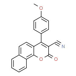 ChemSpider 2D Image | 4-(4-Methoxyphenyl)-2-oxo-2H-benzo[h]chromene-3-carbonitrile | C21H13NO3
