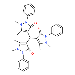 ChemSpider 2D Image | 4,4',4''-Methanetriyltris(1,5-dimethyl-2-phenyl-1,2-dihydro-3H-pyrazol-3-one) | C34H34N6O3