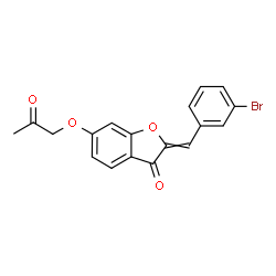ChemSpider 2D Image | 2-(3-Bromobenzylidene)-6-(2-oxopropoxy)-1-benzofuran-3(2H)-one | C18H13BrO4