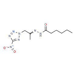 ChemSpider 2D Image | N'-[1-(5-Nitro-2H-tetrazol-2-yl)-2-propanylidene]hexanehydrazide | C10H17N7O3