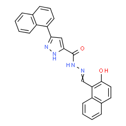 ChemSpider 2D Image | N'-[(2-Hydroxy-1-naphthyl)methylene]-3-(1-naphthyl)-1H-pyrazole-5-carbohydrazide | C25H18N4O2