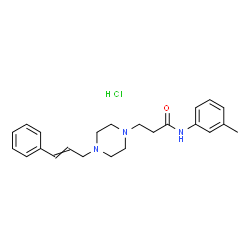ChemSpider 2D Image | 3-(4-Cinnamyl-1-piperazinyl)-N-(3-methylphenyl)propanamide hydrochloride (1:1) | C23H30ClN3O