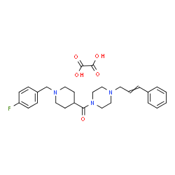 ChemSpider 2D Image | (4-Cinnamyl-1-piperazinyl)[1-(4-fluorobenzyl)-4-piperidinyl]methanone ethanedioate (1:1) | C28H34FN3O5