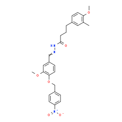 ChemSpider 2D Image | 4-(4-Methoxy-3-methylphenyl)-N'-{3-methoxy-4-[(4-nitrobenzyl)oxy]benzylidene}butanehydrazide | C27H29N3O6