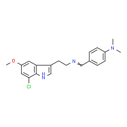ChemSpider 2D Image | 4-({[2-(7-Chloro-5-methoxy-1H-indol-3-yl)ethyl]imino}methyl)-N,N-dimethylaniline | C20H22ClN3O