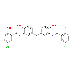 ChemSpider 2D Image | 2,2'-{Methylenebis[(6-hydroxy-3,1-phenylene)nitrilomethylylidene]}bis(4-chlorophenol) | C27H20Cl2N2O4