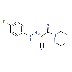 ChemSpider 2D Image | 2-[(4-Fluorophenyl)hydrazono]-3-imino-3-(4-morpholinyl)propanenitrile | C13H14FN5O