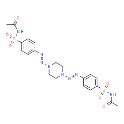 ChemSpider 2D Image | N,N'-[1,4-Piperazinediylbis(2,1-diazenediyl-4,1-phenylenesulfonyl)]diacetamide | C20H24N8O6S2