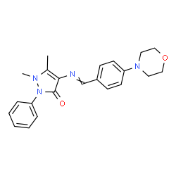 ChemSpider 2D Image | 1,5-dimethyl-4-{[4-(4-morpholinyl)benzylidene]amino}-2-phenyl-1,2-dihydro-3H-pyrazol-3-one | C22H24N4O2