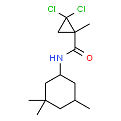 ChemSpider 2D Image | 2,2-Dichloro-1-methyl-N-(3,3,5-trimethylcyclohexyl)cyclopropanecarboxamide | C14H23Cl2NO