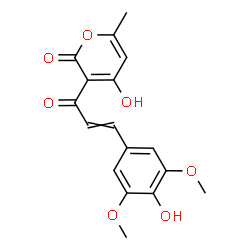 ChemSpider 2D Image | 4-hydroxy-3-[3-(4-hydroxy-3,5-dimethoxyphenyl)acryloyl]-6-methyl-2H-pyran-2-one | C17H16O7
