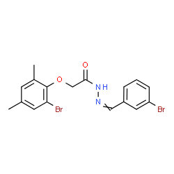 ChemSpider 2D Image | N'-(3-Bromobenzylidene)-2-(2-bromo-4,6-dimethylphenoxy)acetohydrazide | C17H16Br2N2O2