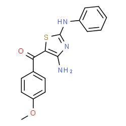 ChemSpider 2D Image | (4-Amino-2-anilino-1,3-thiazol-5-yl)(4-methoxyphenyl)methanone | C17H15N3O2S