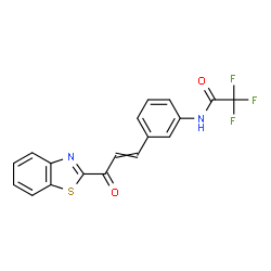 ChemSpider 2D Image | N-{3-[3-(1,3-Benzothiazol-2-yl)-3-oxo-1-propen-1-yl]phenyl}-2,2,2-trifluoroacetamide | C18H11F3N2O2S