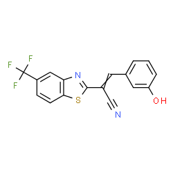 ChemSpider 2D Image | 3-(3-Hydroxyphenyl)-2-[5-(trifluoromethyl)-1,3-benzothiazol-2-yl]acrylonitrile | C17H9F3N2OS