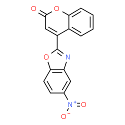 ChemSpider 2D Image | 4-(5-Nitro-1,3-benzoxazol-2-yl)-2H-chromen-2-one | C16H8N2O5