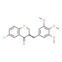 ChemSpider 2D Image | 6-Chloro-3-(3,4,5-trimethoxybenzylidene)-2,3-dihydro-4H-thiochromen-4-one | C19H17ClO4S