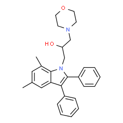 ChemSpider 2D Image | 1-(5,7-Dimethyl-2,3-diphenyl-1H-indol-1-yl)-3-(4-morpholinyl)-2-propanol | C29H32N2O2