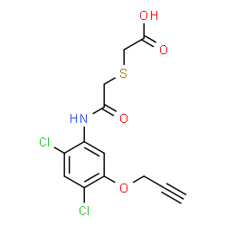 ChemSpider 2D Image | [(2-{[2,4-Dichloro-5-(2-propyn-1-yloxy)phenyl]amino}-2-oxoethyl)sulfanyl]acetic acid | C13H11Cl2NO4S