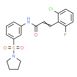 ChemSpider 2D Image | 3-(2-Chloro-6-fluorophenyl)-N-[3-(1-pyrrolidinylsulfonyl)phenyl]acrylamide | C19H18ClFN2O3S