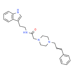 ChemSpider 2D Image | 2-(4-Cinnamyl-1-piperazinyl)-N-[2-(1H-indol-3-yl)ethyl]acetamide | C25H30N4O