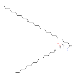 ChemSpider 2D Image | (15E)-N-[(2S,3R,4E)-1,3-Dihydroxy-4-octadecen-2-yl]-15-tetracosenamide | C42H81NO3