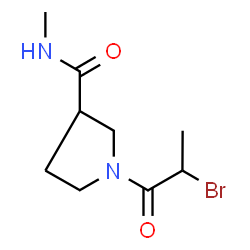 ChemSpider 2D Image | 1-(2-Bromopropanoyl)-N-methyl-3-pyrrolidinecarboxamide | C9H15BrN2O2