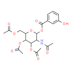 ChemSpider 2D Image | 2-Acetamido-3,4,6-tri-O-acetyl-2-deoxy-1-O-(3-hydroxybenzoyl)hexopyranose | C21H25NO11