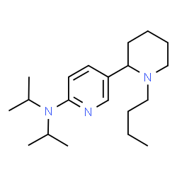ChemSpider 2D Image | 5-(1-Butyl-2-piperidinyl)-N,N-diisopropyl-2-pyridinamine | C20H35N3